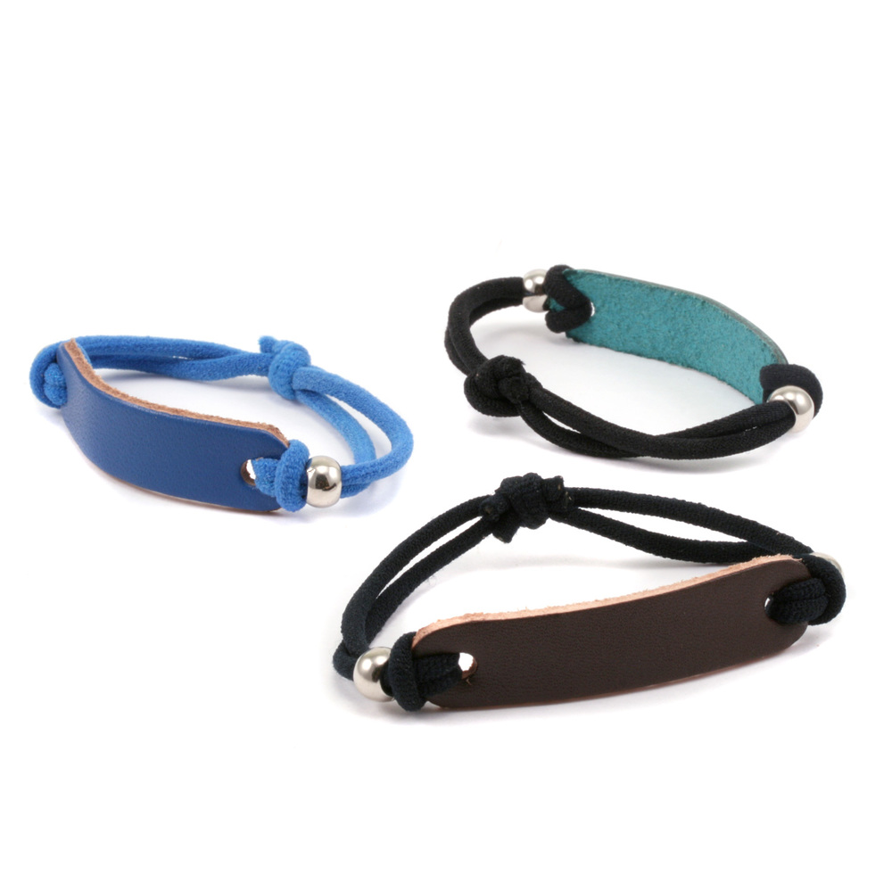 Leather Leather Bracelet Blank 1/2" x 2 1/4" Black