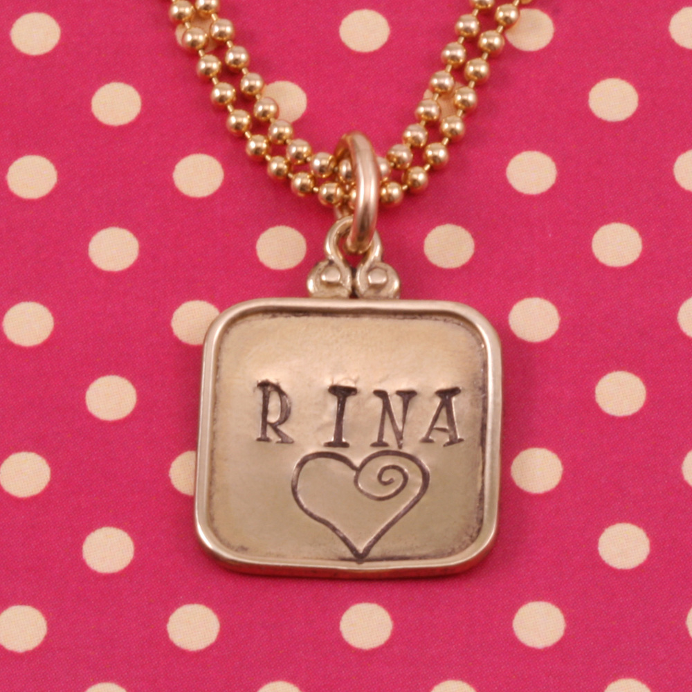 Metal Stamping Blanks Brass Rounded Square Pendant w/Raised Edge