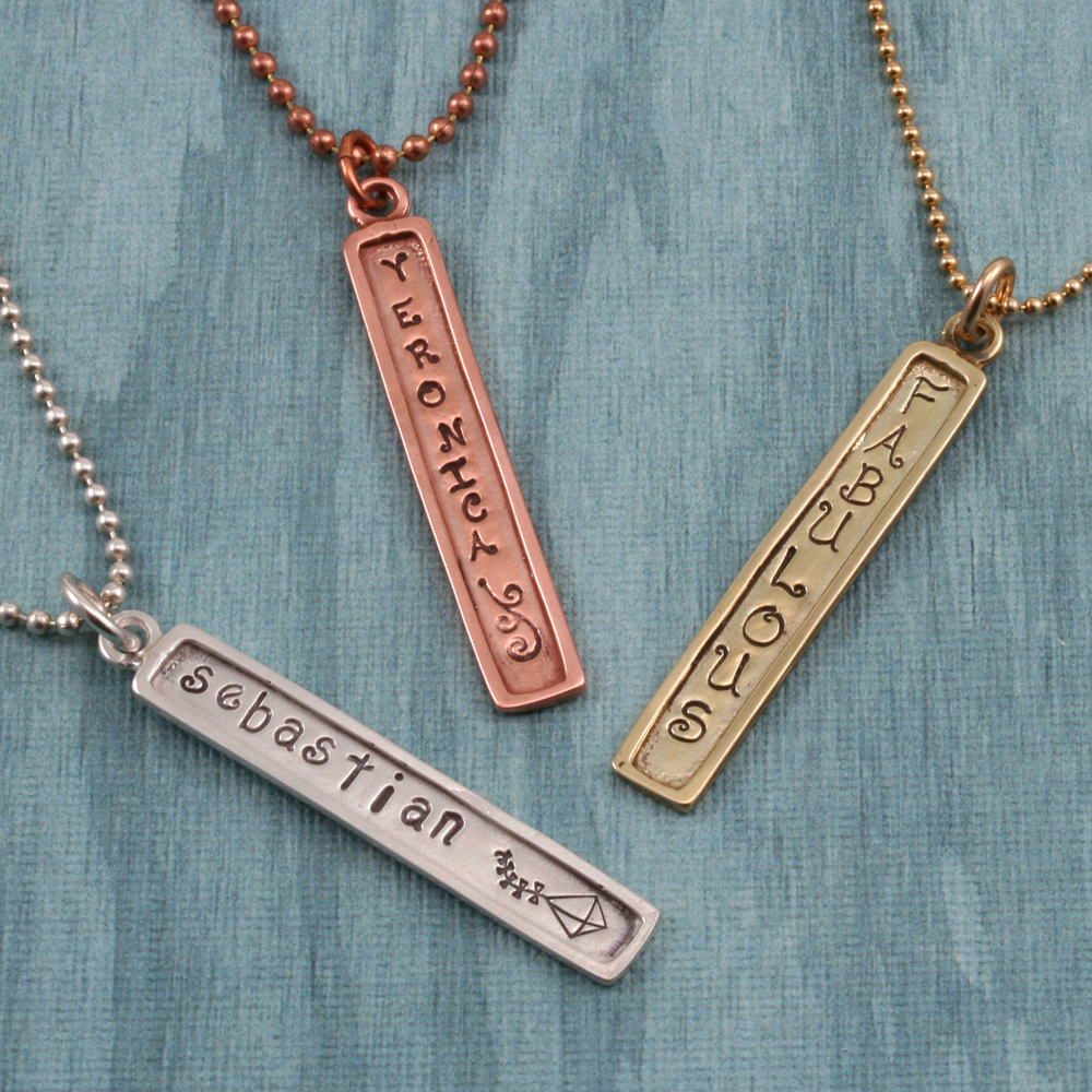 Metal Stamping Blanks Sterling Silver Raised Edge Long Rectangle Pendant