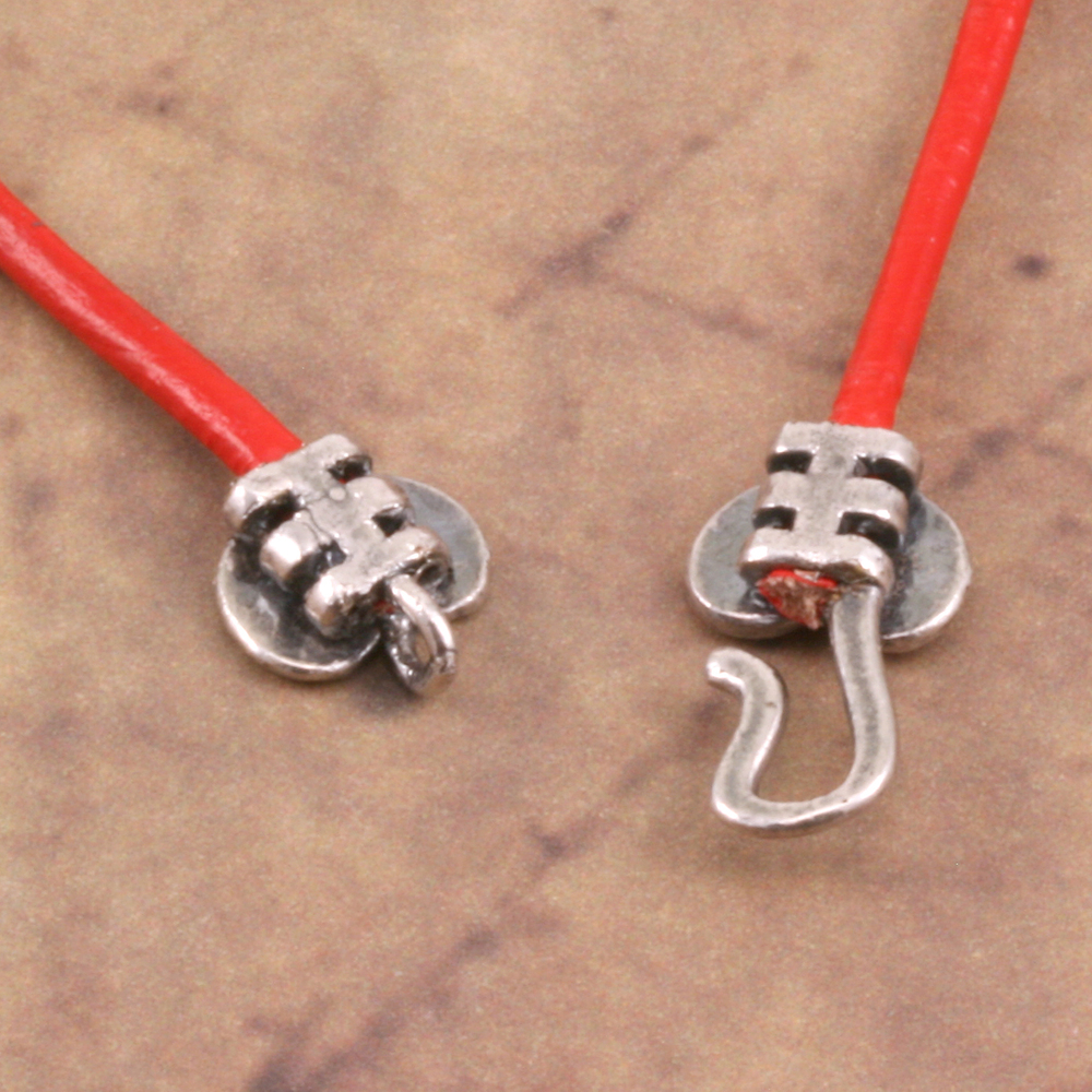 Chain & Clasps Brass Heart Hook and Eye Clasp with Pinch Ends, 1.5 ID,
