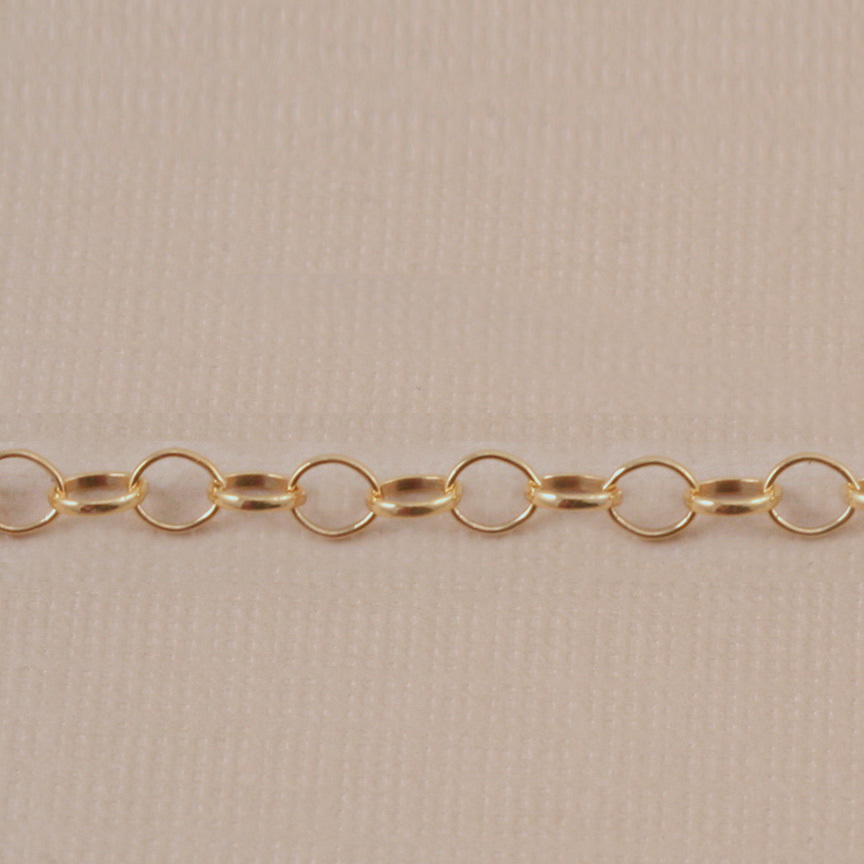 Chain & Clasps Gold Filled Rolo Chain 3mm x 3mm, by the Inch