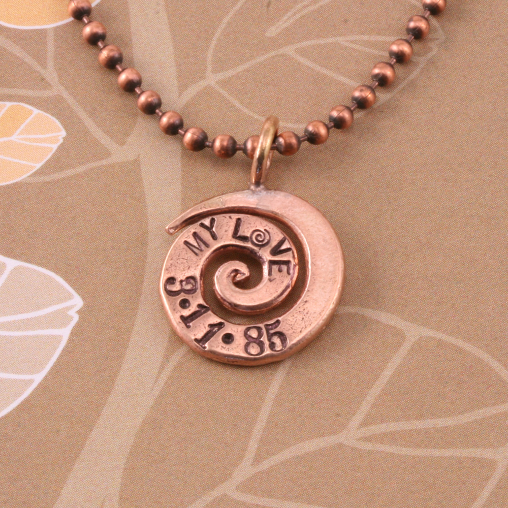 Metal Stamping Blanks Bronze Small Spiral Pendant 5/8" (16mm)