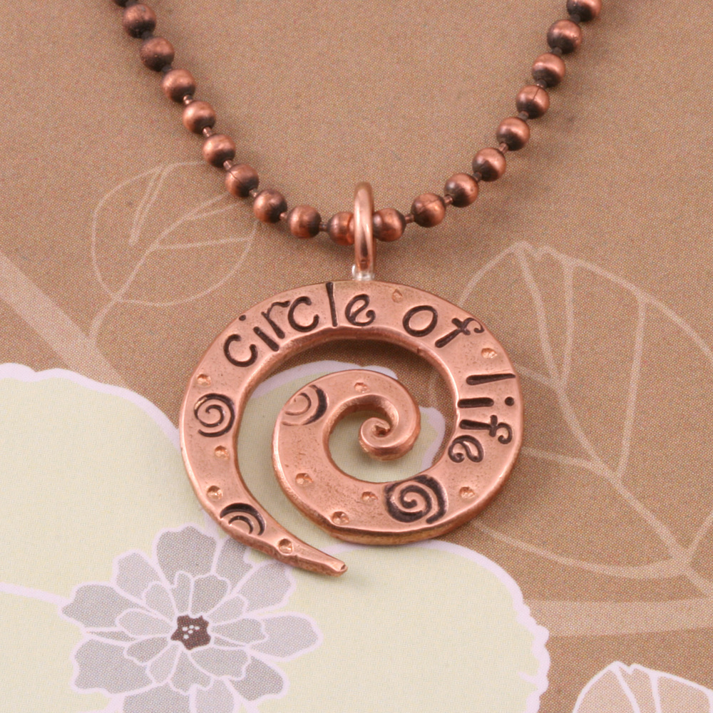 Metal Stamping Blanks Bronze Medium Spiral Pendant 3/4" (19mm)