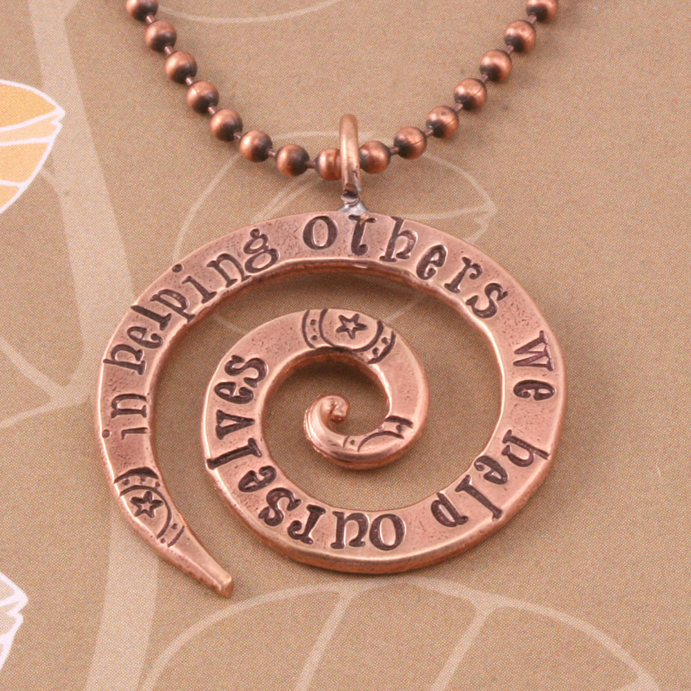Metal Stamping Blanks Bronze Large Spiral Pendant 1 1/8" (28.5mm)