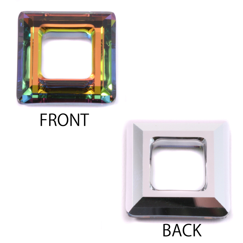 Crystals & Beads Swarovski Crystal Square Ring - Medium Vitrail 20mm