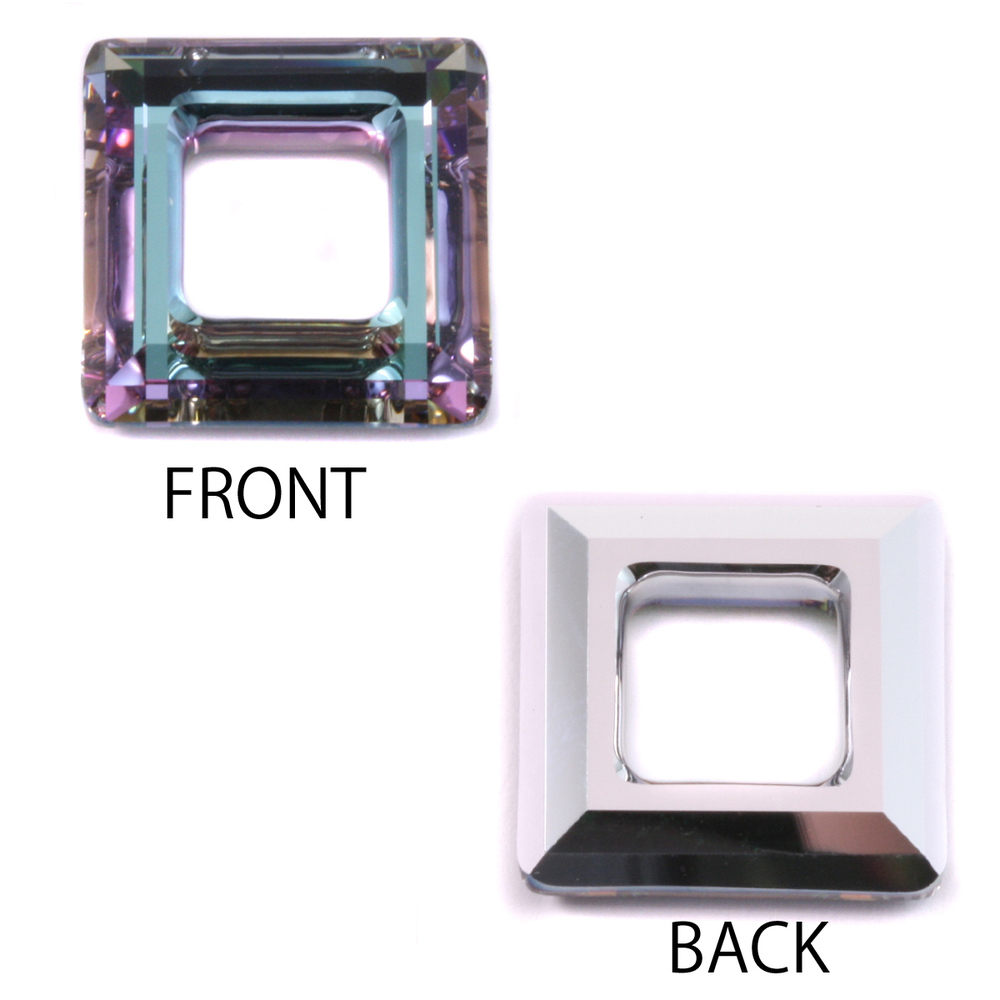 Crystals & Beads Swarovski Crystal Square Ring - Light Vitrail 20mm