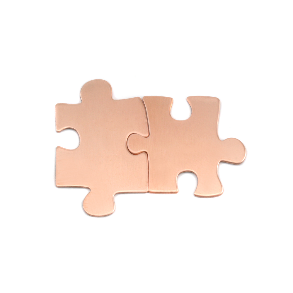 Metal Stamping Blanks Copper Paired Puzzle Pieces, 24g