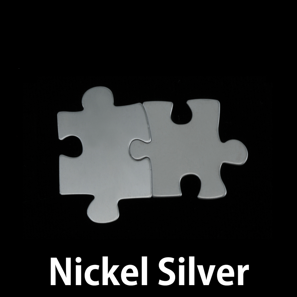 Metal Stamping Blanks Nickel Silver Paired Puzzle Pieces, 24g