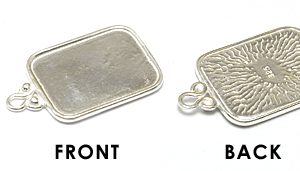 Metal Stamping Blanks Sterling Silver Rounded Rectangle Pendant w/Raised Edge