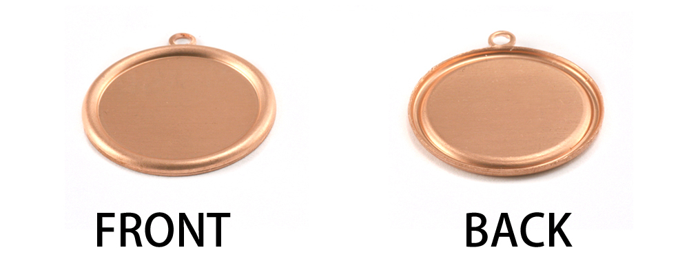 Metal Stamping Blanks Copper 5/8" (16mm) Pressed Circle w/Raised Edge