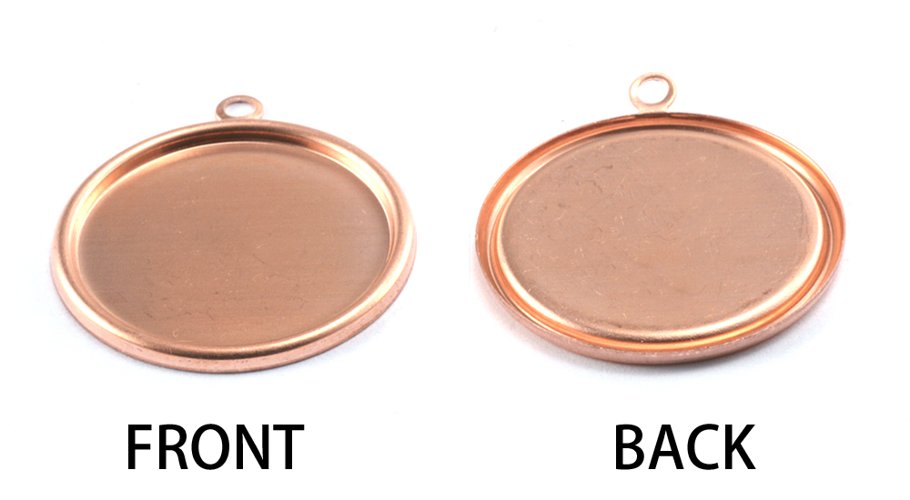 Metal Stamping Blanks Copper 1 1/8" (29mm) Pressed Circle w/Raised Edge