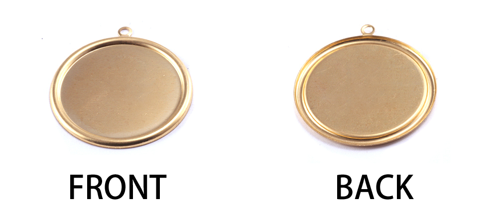 Metal Stamping Blanks Brass Pressed Circle with Raised Edge, 16mm (.63"), 26g