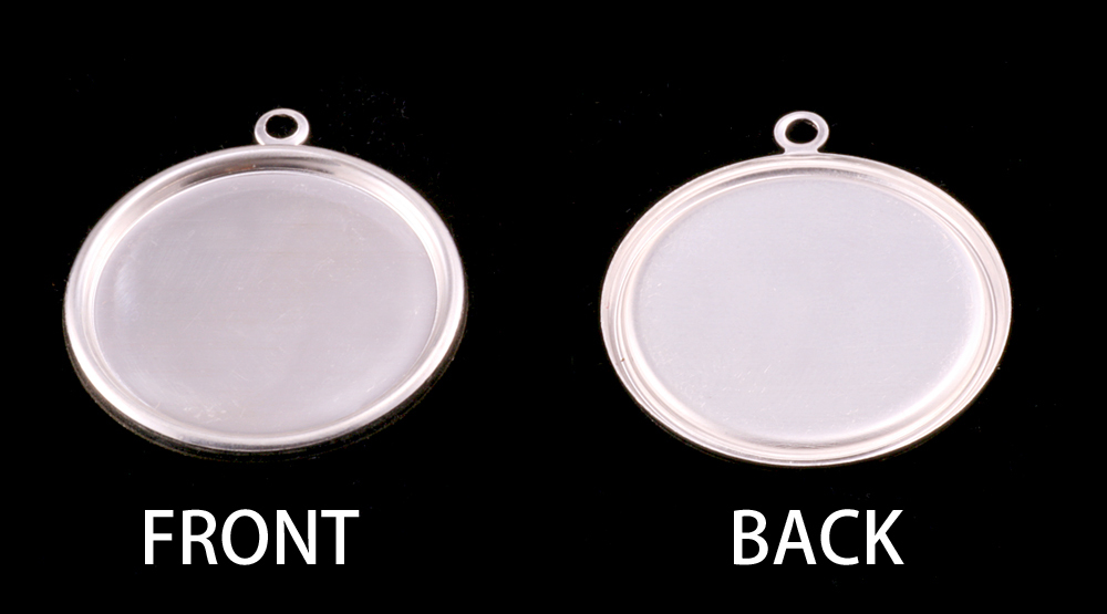 Metal Stamping Blanks Sterling Silver 1 1/8" (29mm) Pressed Circle w/Raised Edge