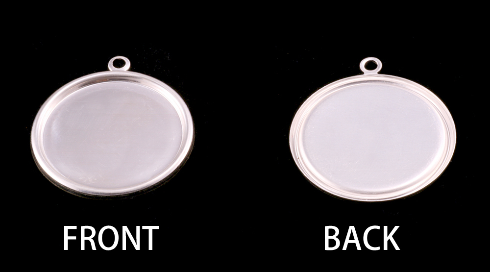 Sterling Silver 7/8" (22mm) Pressed Circle w/Raised Edge