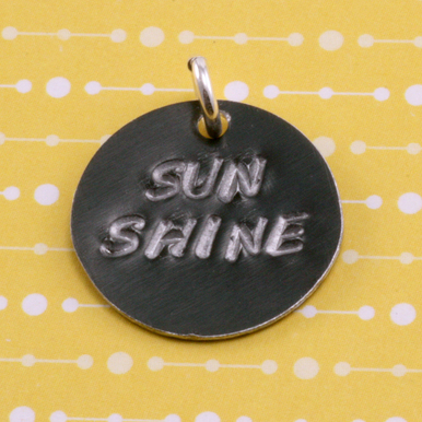 Anodized Aluminum 1" Circle, Black Design #9, 22g
