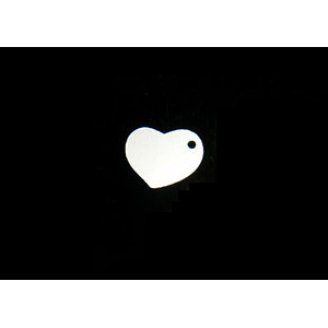 Metal Stamping Blanks Sterling Silver Heart Tag, Hole on Side, 24g