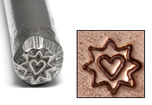 Metal Stamping Tools Sunburst with Heart Design Stamp