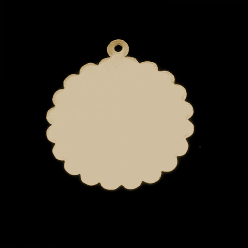 Metal Stamping Blanks Gold Filled Scalloped Pendant w/Top Loop 7/8" (23mm), 24g