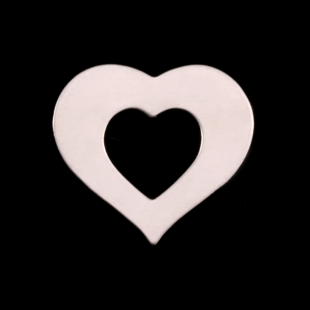 Metal Stamping Blanks Sterling Silver Medium Heart Washer, 24g