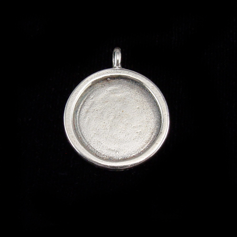 Metal Stamping Blanks Sterling Silver Circle with Smooth Raised Edge, 17.5mm (.69"), 19g