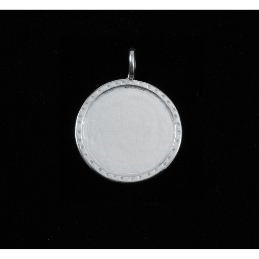 Metal Stamping Blanks Sterling Silver Circle with Textured Edge, 17.5mm (.69"), 19g
