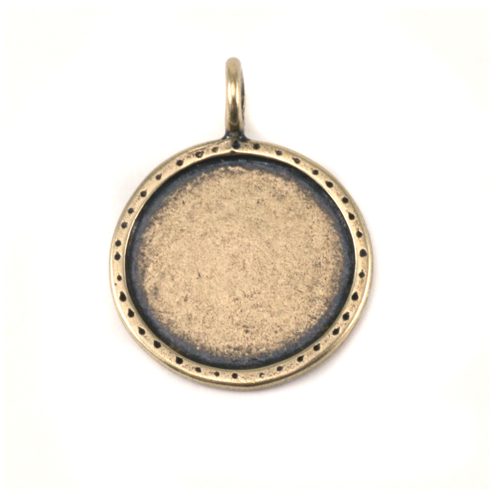 Metal Stamping Blanks Brass Circle with Textured Edge, 18mm (.71"), 19g