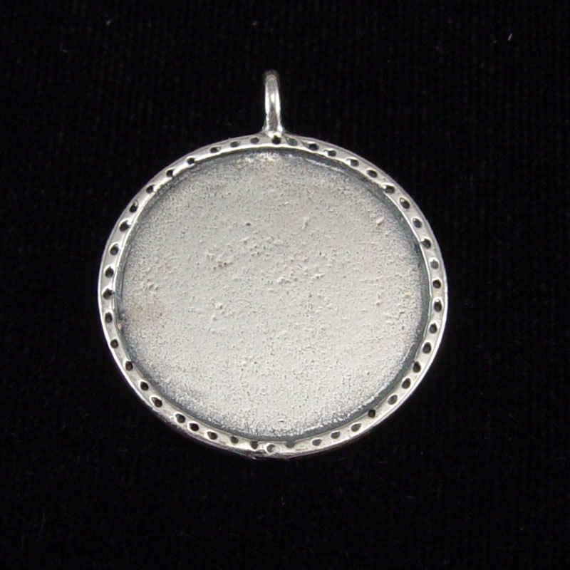 Metal Stamping Blanks Sterling Silver Circle with Textured Edge, 22mm (.87"), 19g