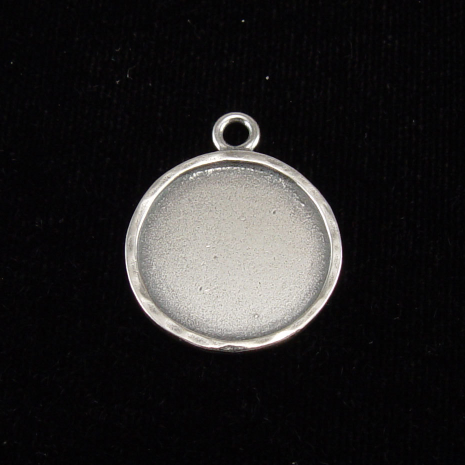 Metal Stamping Blanks Sterling Silver Circle with Peened Edge, 17.5mm (.69"), 19g