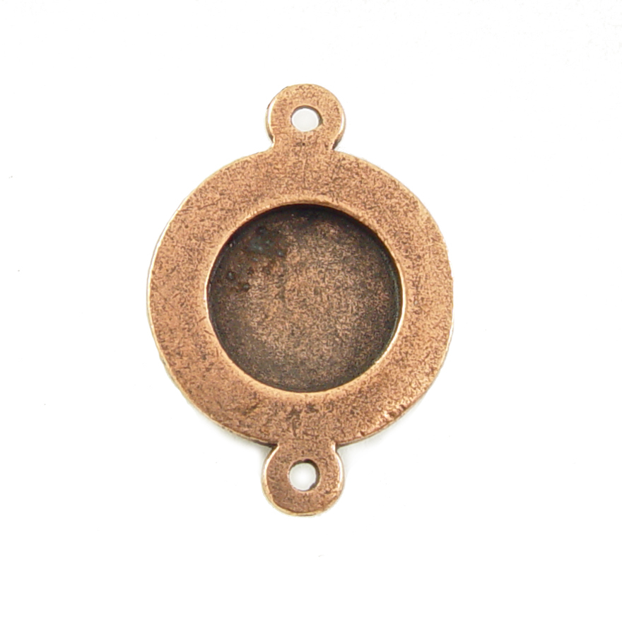 Plated Copper Small Round Bezel Link