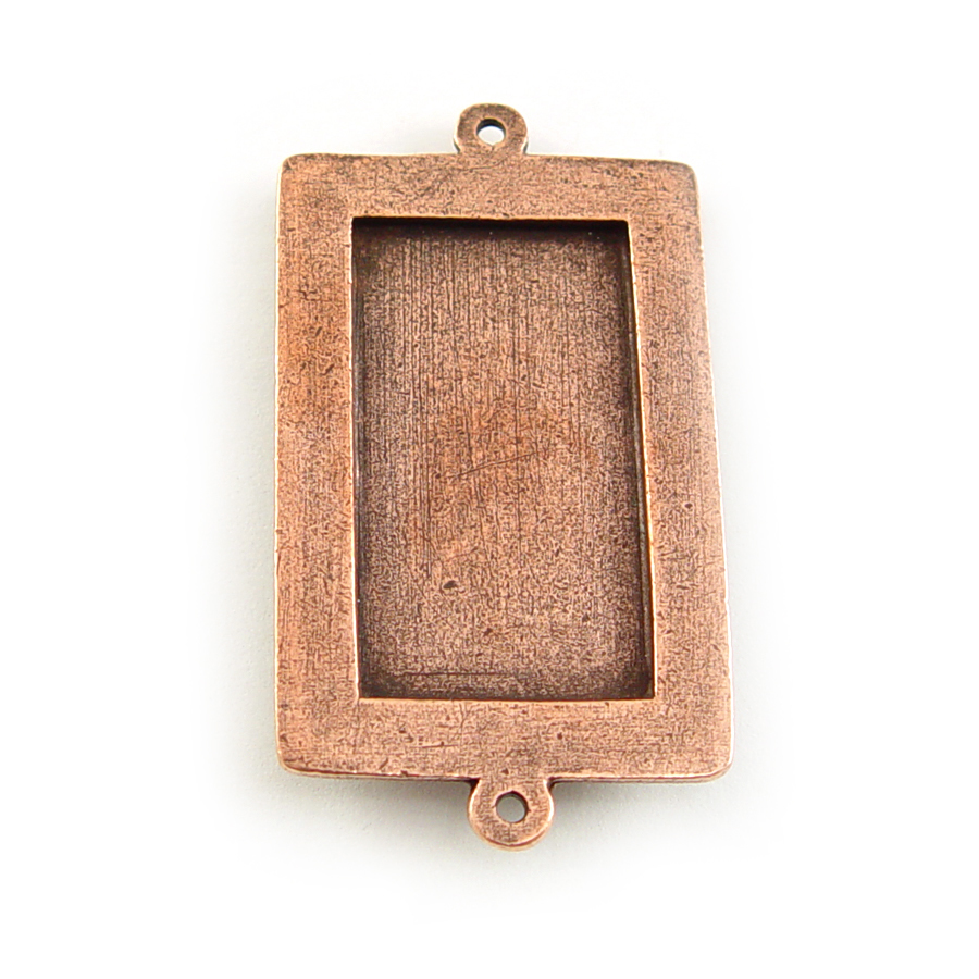 Plated Copper Large Rectangle Bezel Link