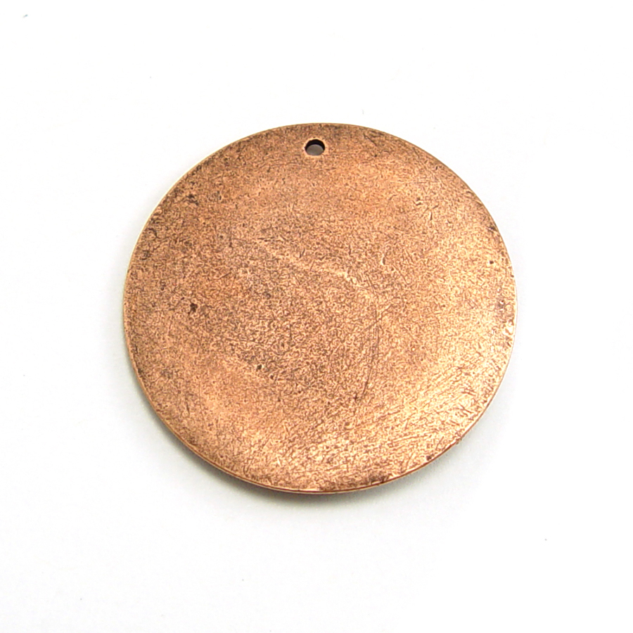 Metal Stamping Blanks Copper Plated Pewter Circle with Hole, 31.5mm (1.25"), 18g