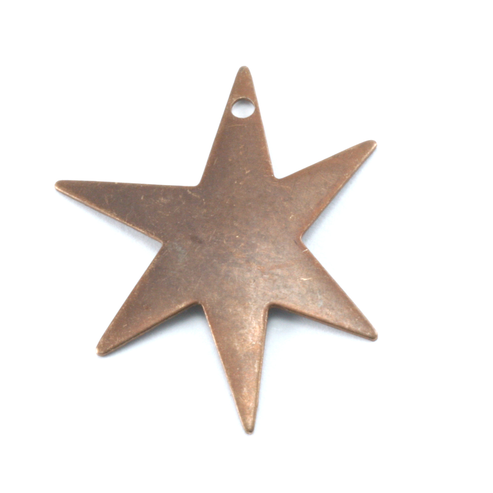 Metal Stamping Blanks Antiqued Brass Asymmetric Star with Hole, 26g