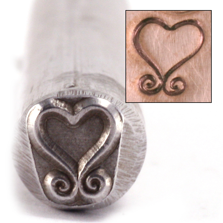 Metal Stamping Tools Heart with Double Spiral Point Design Stamp