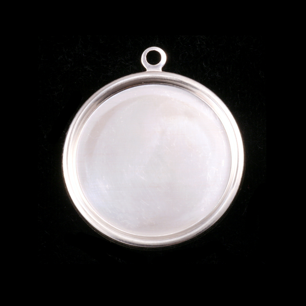 Sterling Silver 7/8" (22mm) Pressed Circle w/Raised Edge