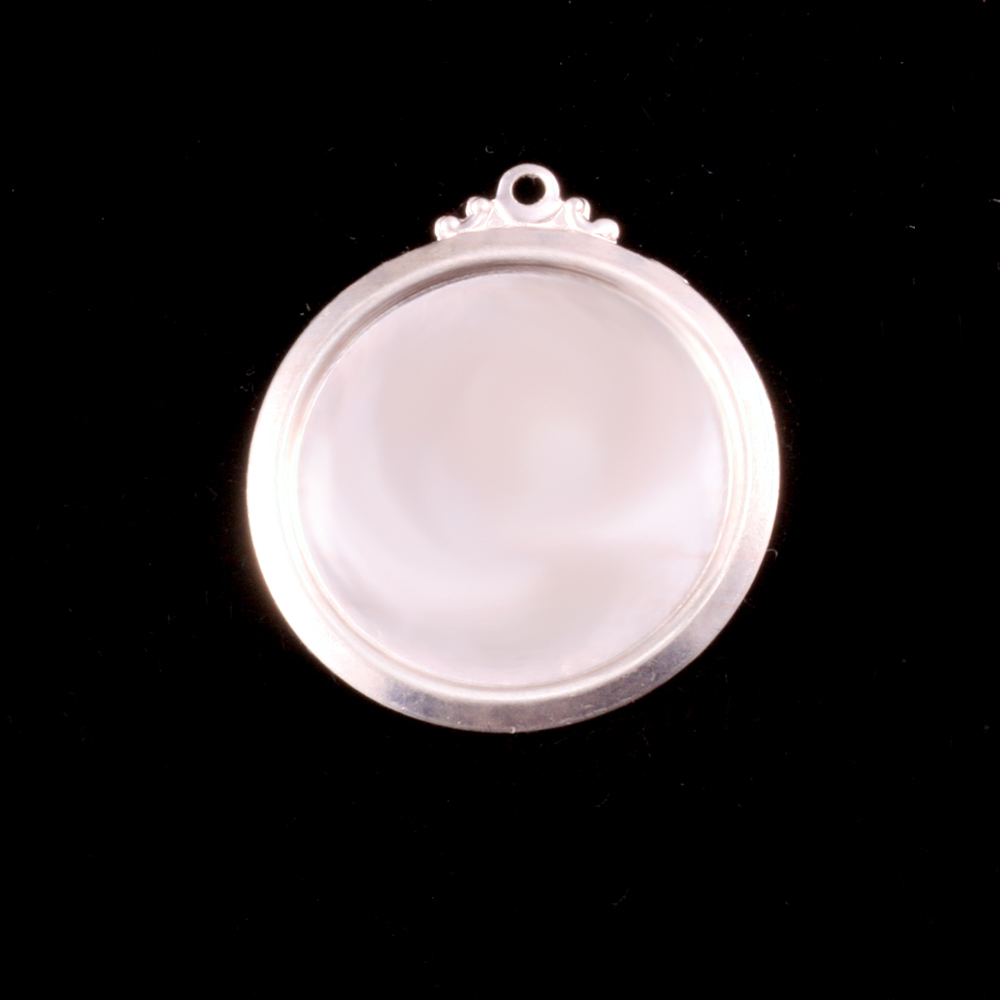 Sterling Silver 5/8" (16mm) Pressed Circle w/Ornate Loop