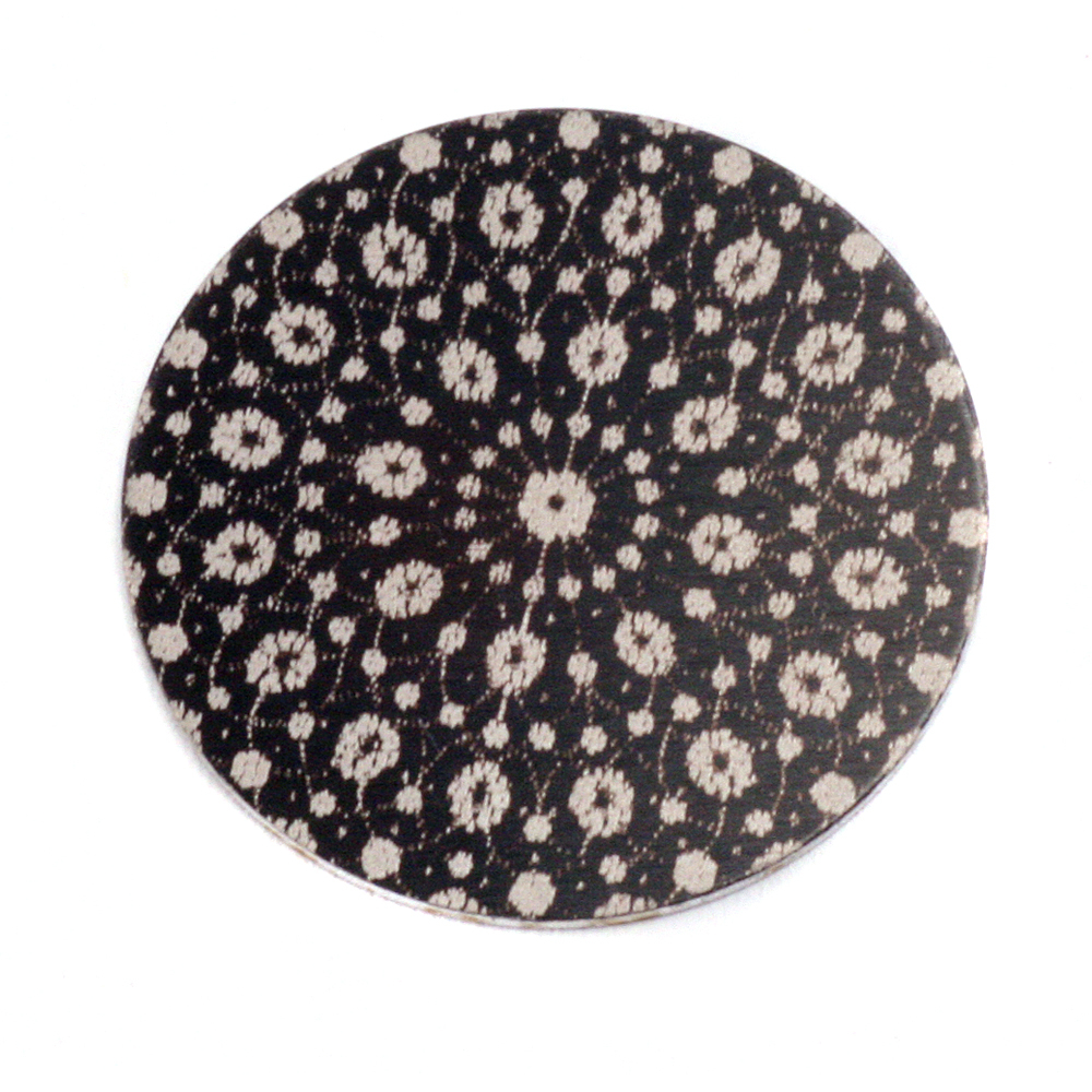 Anodized Aluminum 1" Circle, Black Design #9, 22g