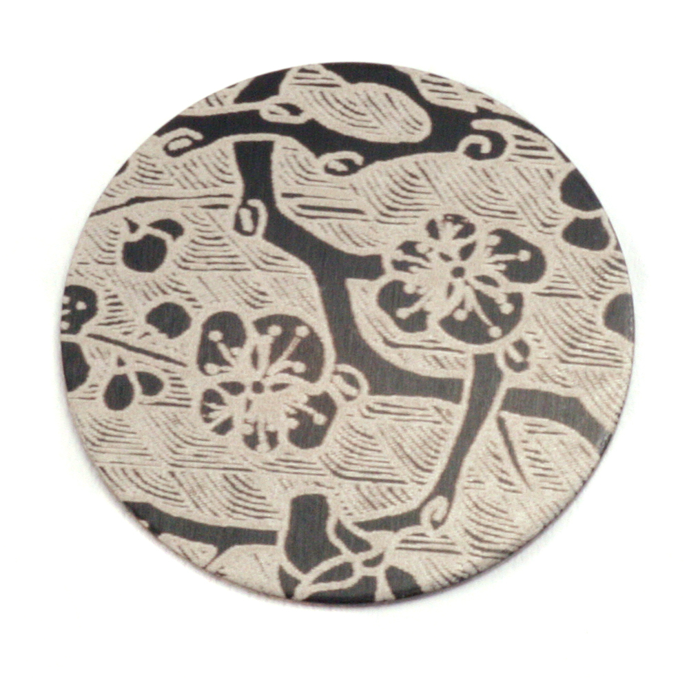 Metal Stamping Blanks Anodized Aluminum 1" Circle, Black Design #2, 22g