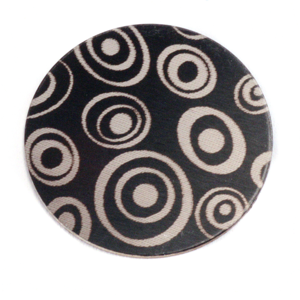 Anodized Aluminum 1" Circle, Black Design #13, 22g
