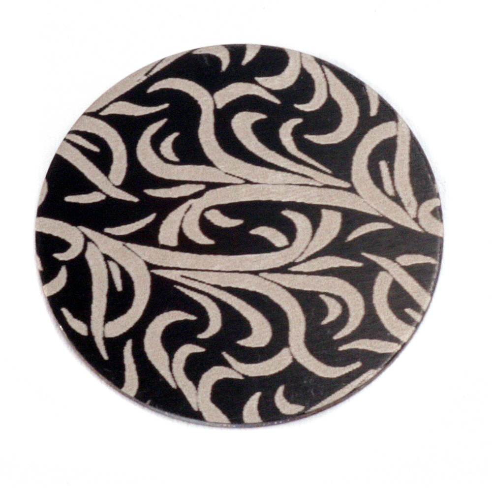 Anodized Aluminum 1" Circle, Black Design #15, 22g