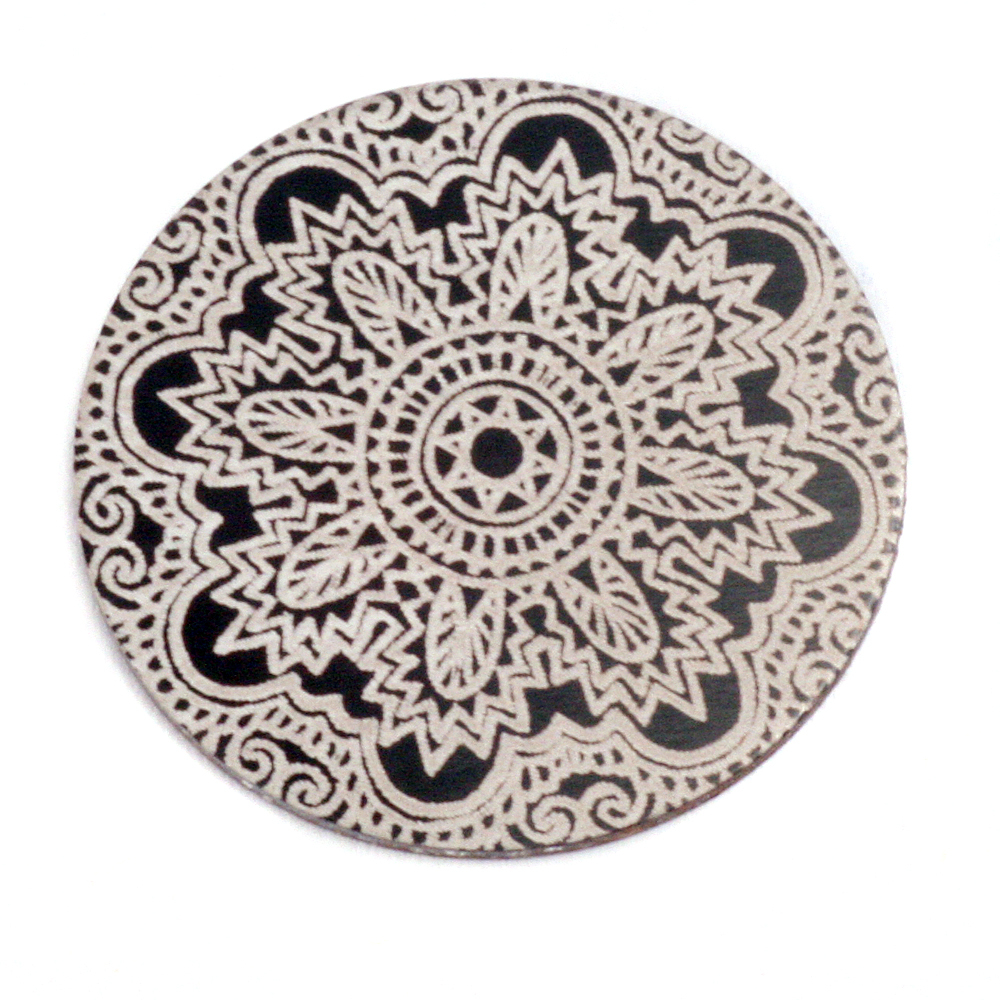 Anodized Aluminum 1" Circle, Black Design #17, 22g