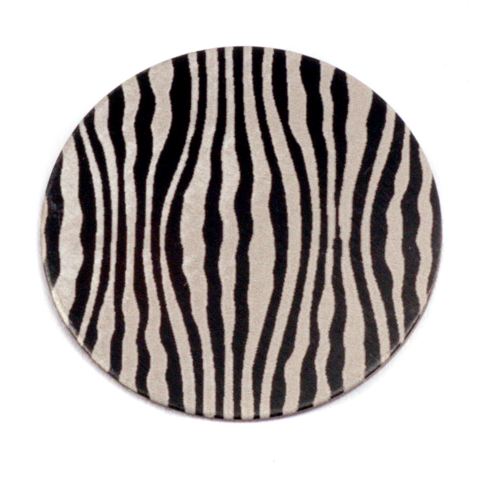 Anodized Aluminum 1" Circle, Black Design #18, 22g