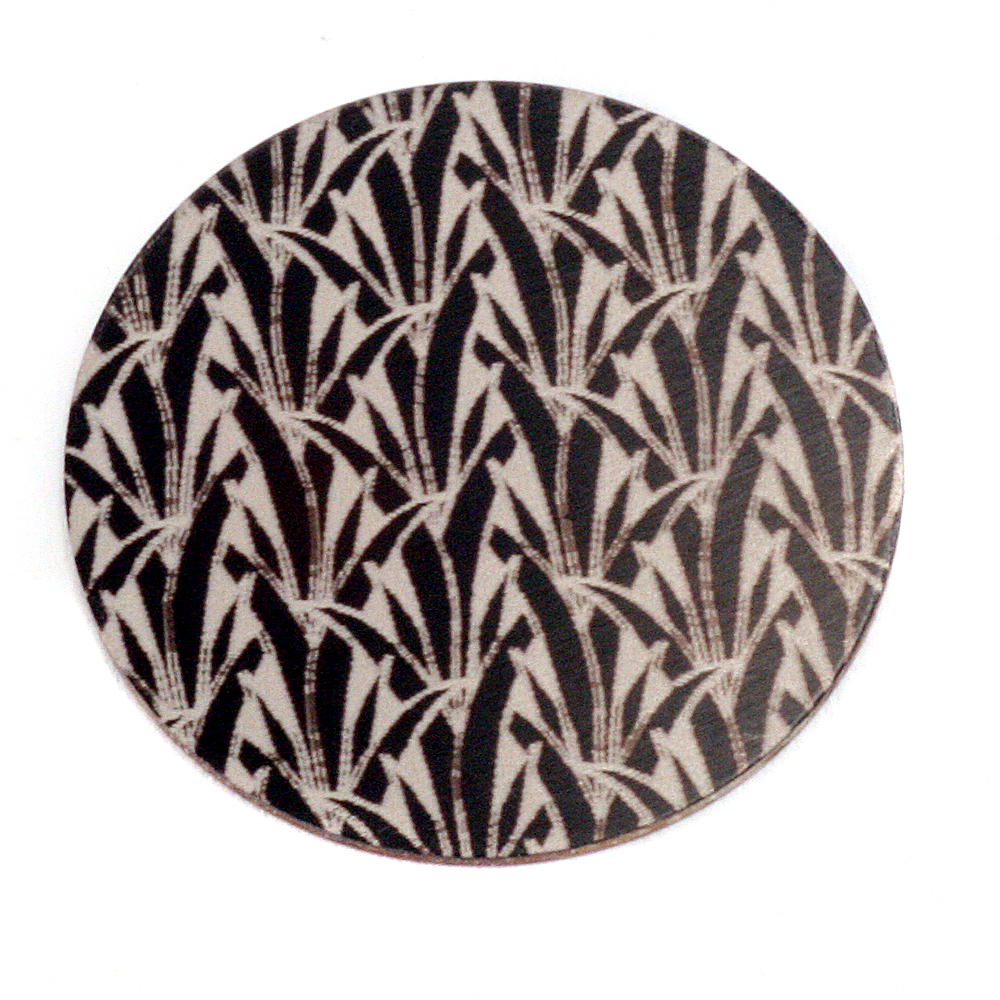 Anodized Aluminum 1" Circle, Black Design #19, 22g