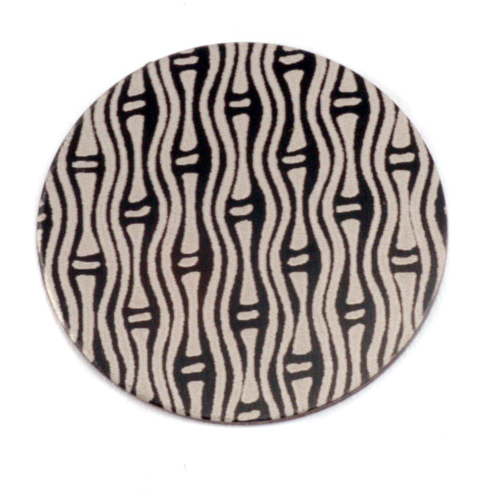 Anodized Aluminum 1" Circle, Black Design #20, 22g