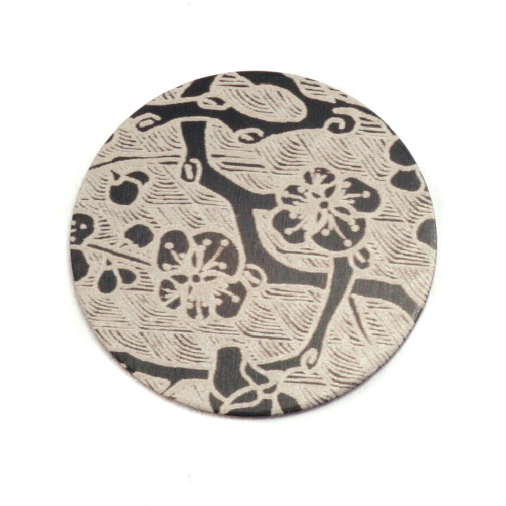 Anodized Aluminum 3/4" Circle, Black Design #2, 22g