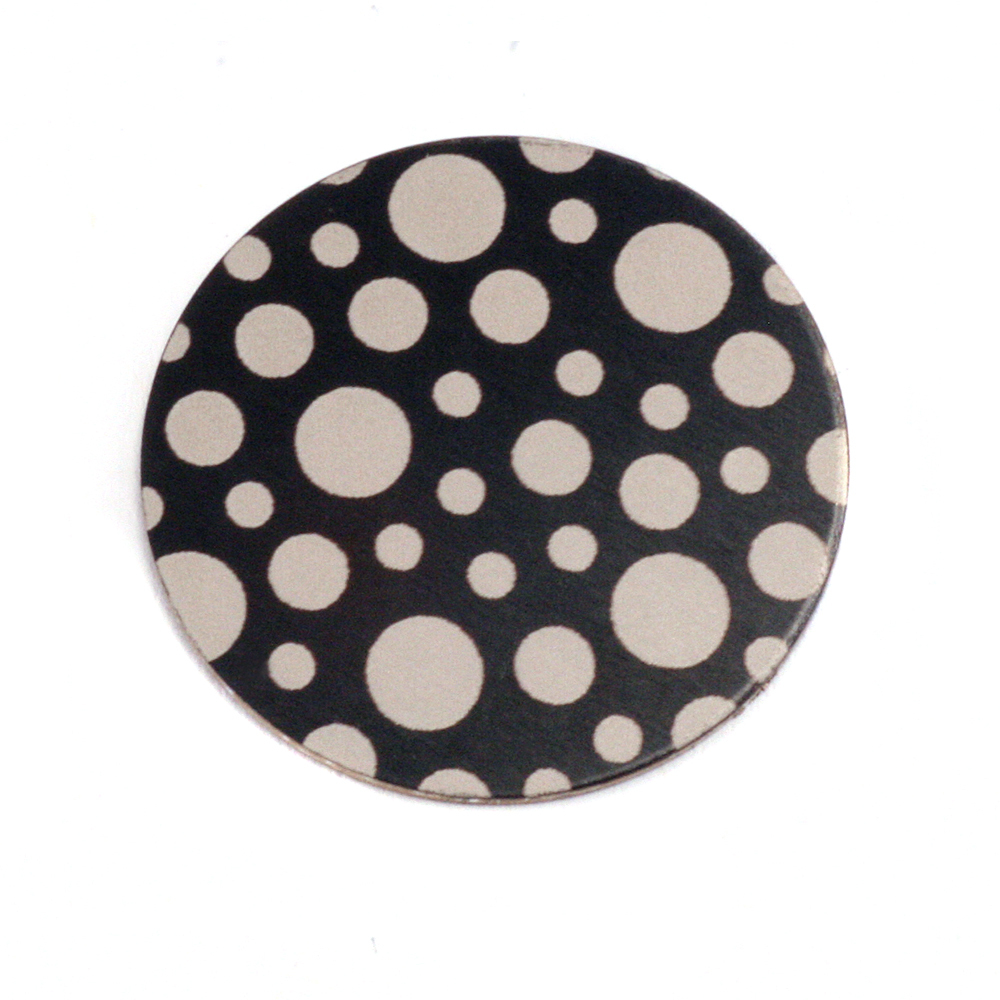 Anodized Aluminum 3/4" Circle, Black Design #12, 22g