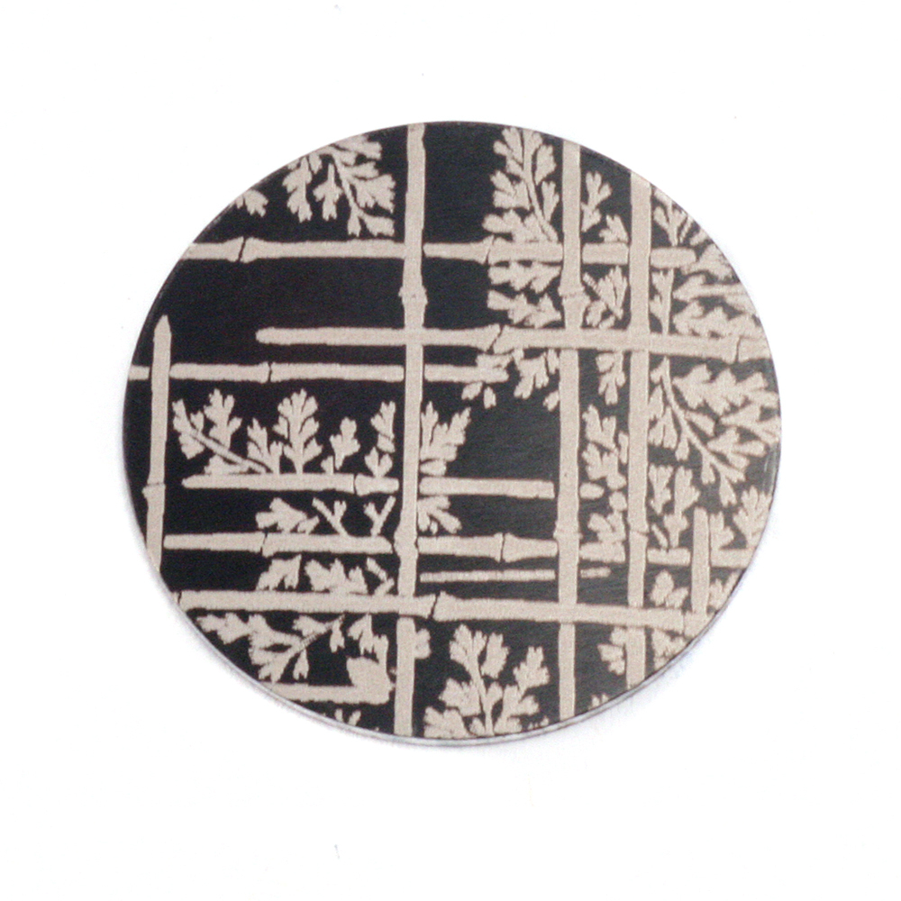 Anodized Aluminum 3/4" Circle, Black Design #6, 22g