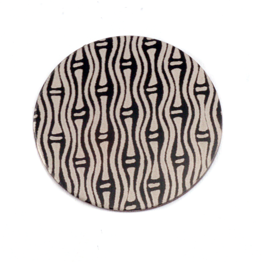 Metal Stamping Blanks Anodized Aluminum 3/4" Circle, Black Design #20, 22g