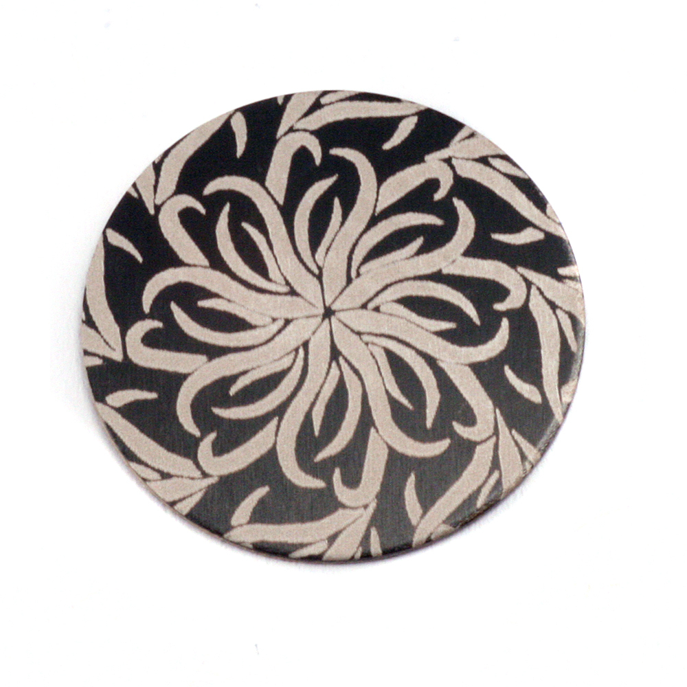 Anodized Aluminum 3/4" Circle, Black Design #14, 22g
