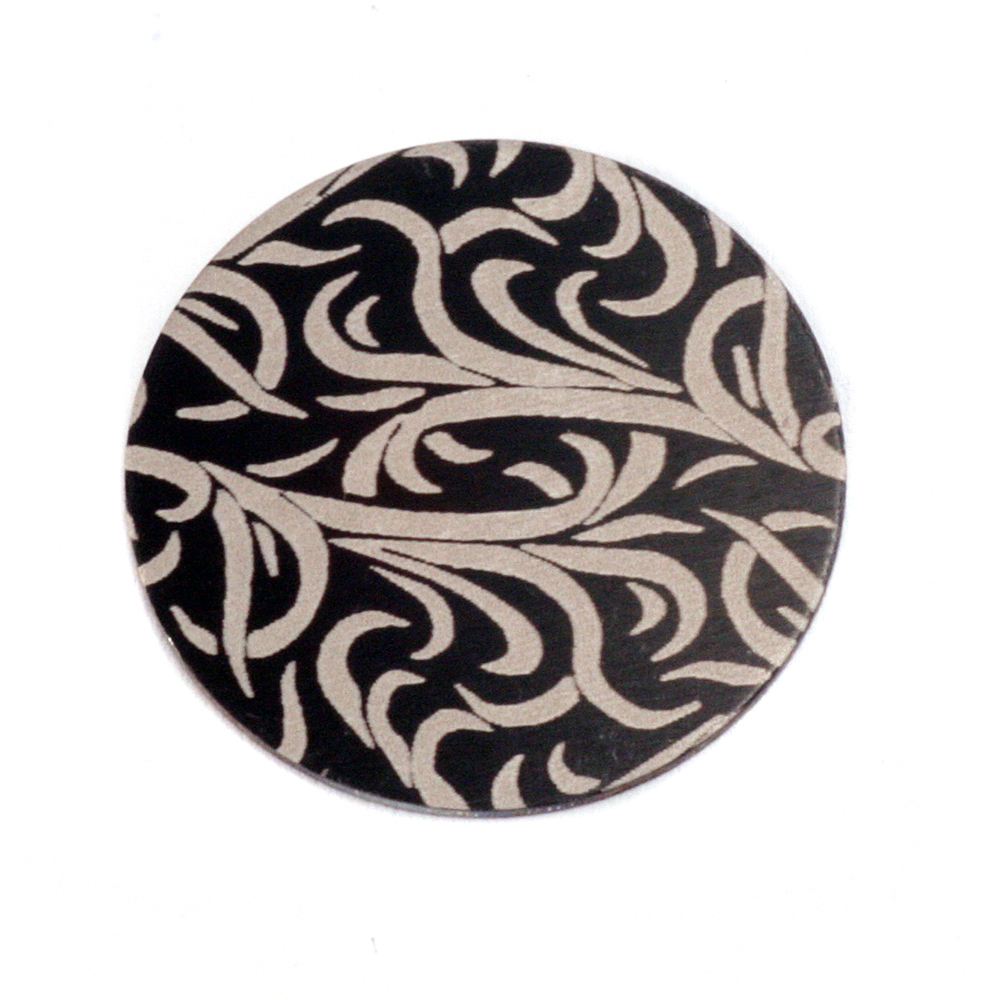 Anodized Aluminum 3/4" Circle, Black Design #15, 22g