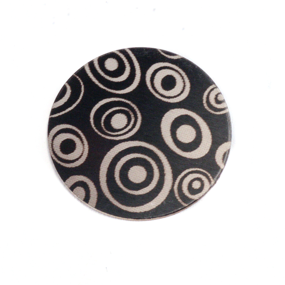 Anodized Aluminum 5/8" Circle, Black Design #13, 22g